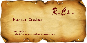 Ruzsa Csaba névjegykártya